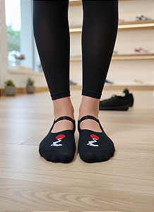 Meia Feminina Sapatilha Boneco - Soquete Preta