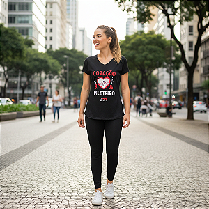 Camiseta Feminina Dry Fit - Coração Pilateiro