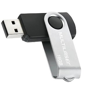 PEN DRIVE TWIST USB 2.0  PRETO E PRATA 16GB