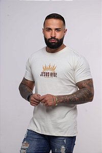 JESUS VIVE (CAMISETA)- CREME