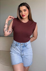 MUSCLE TEES RIBANA CANELADA- MARROM