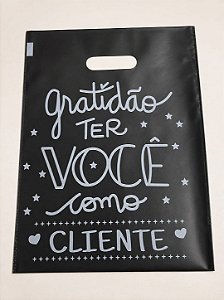 KIT 10 SACOLAS GRATIDÃO TER VOCÊ (PRETA)- TAM 40x30