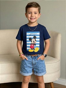 (INFANTIL) MICKEY MOUSE LISTRA - MARINHO