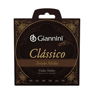 ENCORDOAMENTO VIOLÃO NYLON (GIANNINI / CLÁSSICO) - (TENSÃO MÉDIA)