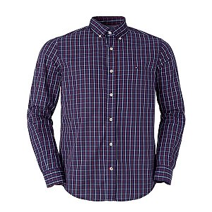 Camisa Tommy Hilfiger Masculina Regular Fit Xadrez Azul