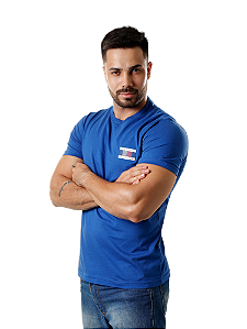 Camiseta Tommy Hilfiger Logo Crew Neck Azul bic