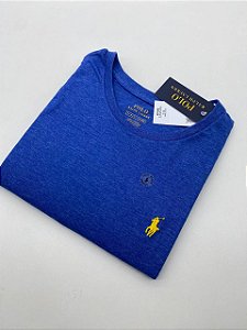 Camiseta Ralph Lauren Basic Custom-Fit Azul Bic Mescla