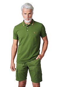 Polo Reserva Masculina Friso Duplo Verde