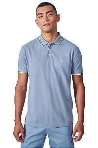 Polo Reserva Masculina Friso Duplo Azul claro