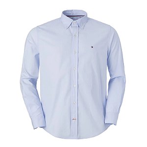 Camisa Tommy Hilfiger Masculina Regular Fit Stretch Azul claro