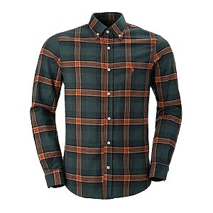 Camisa Ralph Lauren Masculina Custom Fit Flanelada Xadrez Verde
