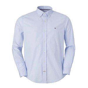 Camisa Tommy Hilfiger Masculina Regular Fit Oxford Azul claro