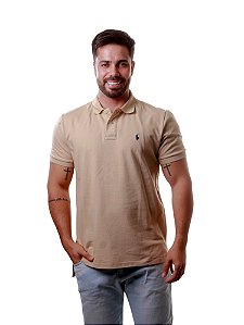 Polo RL Masculina Custom Fit Strong Cotton Caqui