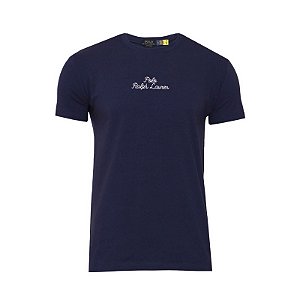 Camiseta Ralph Lauren Bordada Custom-Fit Azul marinho