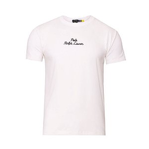 Camiseta Ralph Lauren Bordada Custom-Fit Off-White