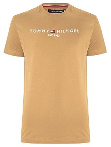 Camiseta Tommy Hilfiger Masculina Core Logo Caqui