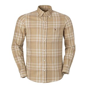 Camisa Ralph Lauren Masculina Custom Fit Flanelada Xadrez Caqui