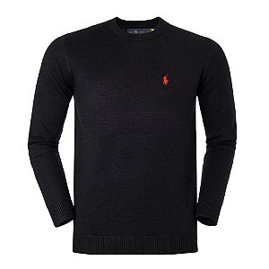Suéter Ralph Lauren Masculino Crewneck Preto