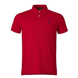 Polo Ralph Lauren Masculina Custom Fit Strong Cotton Vermelha