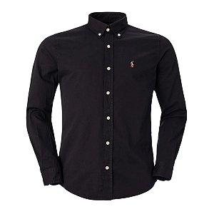 Camisa RL Masculina Custom fit Sarja Preta