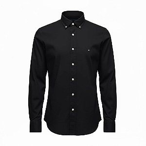 Camisa Tommy Hilfiger Masculina Regular Fit Sarja Preta