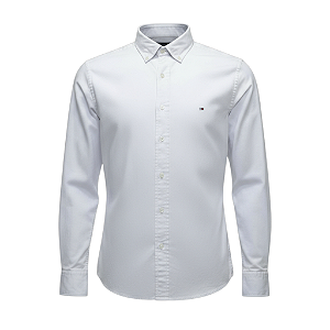 Camisa Tommy Hilfiger Masculina Regular Fit Sarja Branca