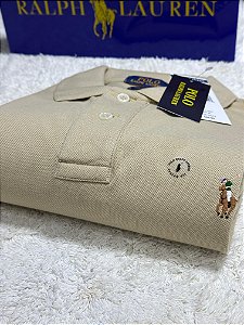 Polo RL Masculina Custom Fit Strong Cotton Coloured Caqui