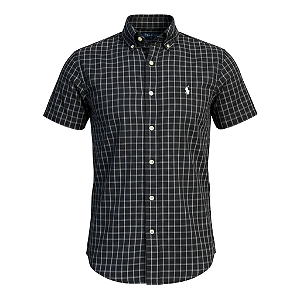 Camisa RL Masculina Manga curta Xadrez Preta