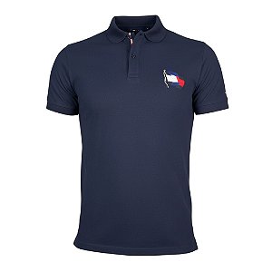 Polo Tommy Hilfiger Masculina Regular Flag Azul marinho