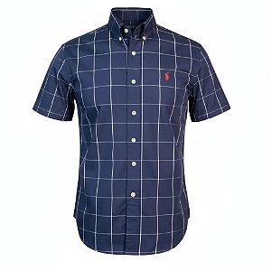 Camisa RL Masculina Manga curta Xadrez Azul