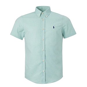 Camisa RL Masculina Manga curta Oxford Verde claro