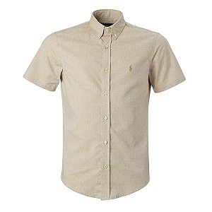 Camisa RL Masculina Manga curta Oxford Caqui