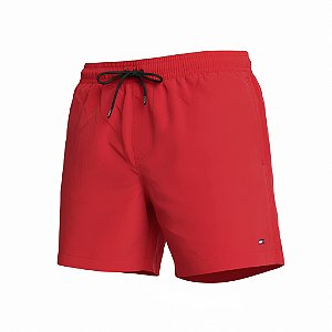 Short Tommy Hilfiger Masculino Swimwear Iconic Flag Vermelho