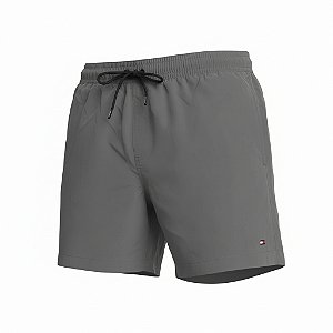 Short Tommy Hilfiger Masculino Swimwear Iconic Flag Cinza