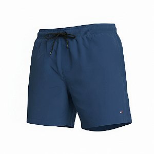 Short Tommy Hilfiger Masculino Swimwear Iconic Flag Azul marinho