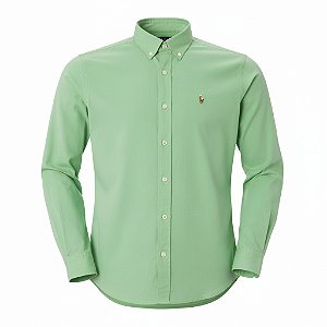 Camisa RL Masculina Custom fit Sarja Verde Claro