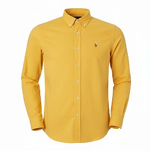 Camisa RL Masculina Custom fit Sarja Coloured Amarela