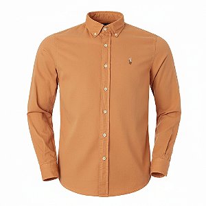 Camisa RL Masculina Custom fit Sarja Coloured Laranja
