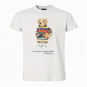 Camiseta RL Masculina Custom-Fit Bear Basketball Branca