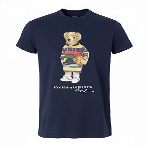 Camiseta RL Masculina Custom-Fit Bear Basketball Azul marinho