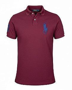Polo RL Masculina Custom Fit Strong Cotton Big Vinho