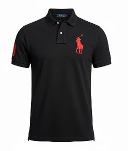 Polo RL Masculina Custom Fit Strong Cotton Big Preta