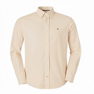 Camisa Tommy Hilfiger Masculina Regular Fit Oxford Areia