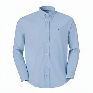 Camisa Tommy Hilfiger Masculina Regular Fit Oxford Azul