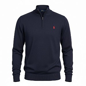 Suéter RL Masculino Zíper Azul marinho