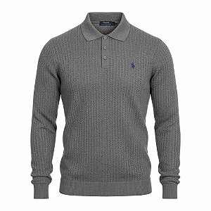 Suéter RL Masculino Buttons Chumbo