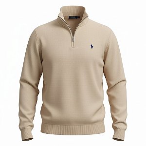 Suéter RL Masculino Zíper Caqui