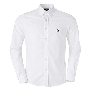 Camisa RL Masculina Custom Fit Oxford Branca