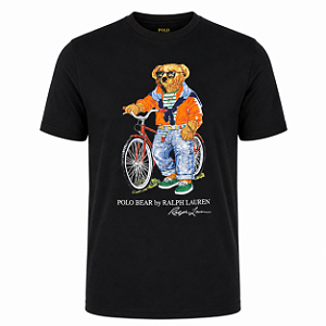 Camiseta RL Masculina Custom-Fit Bear Bike Preta