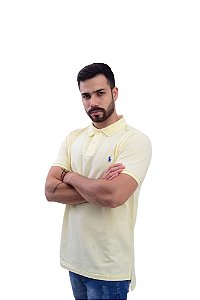 Polo Ralph Lauren Masculina Custom Fit Strong Cotton Amarela